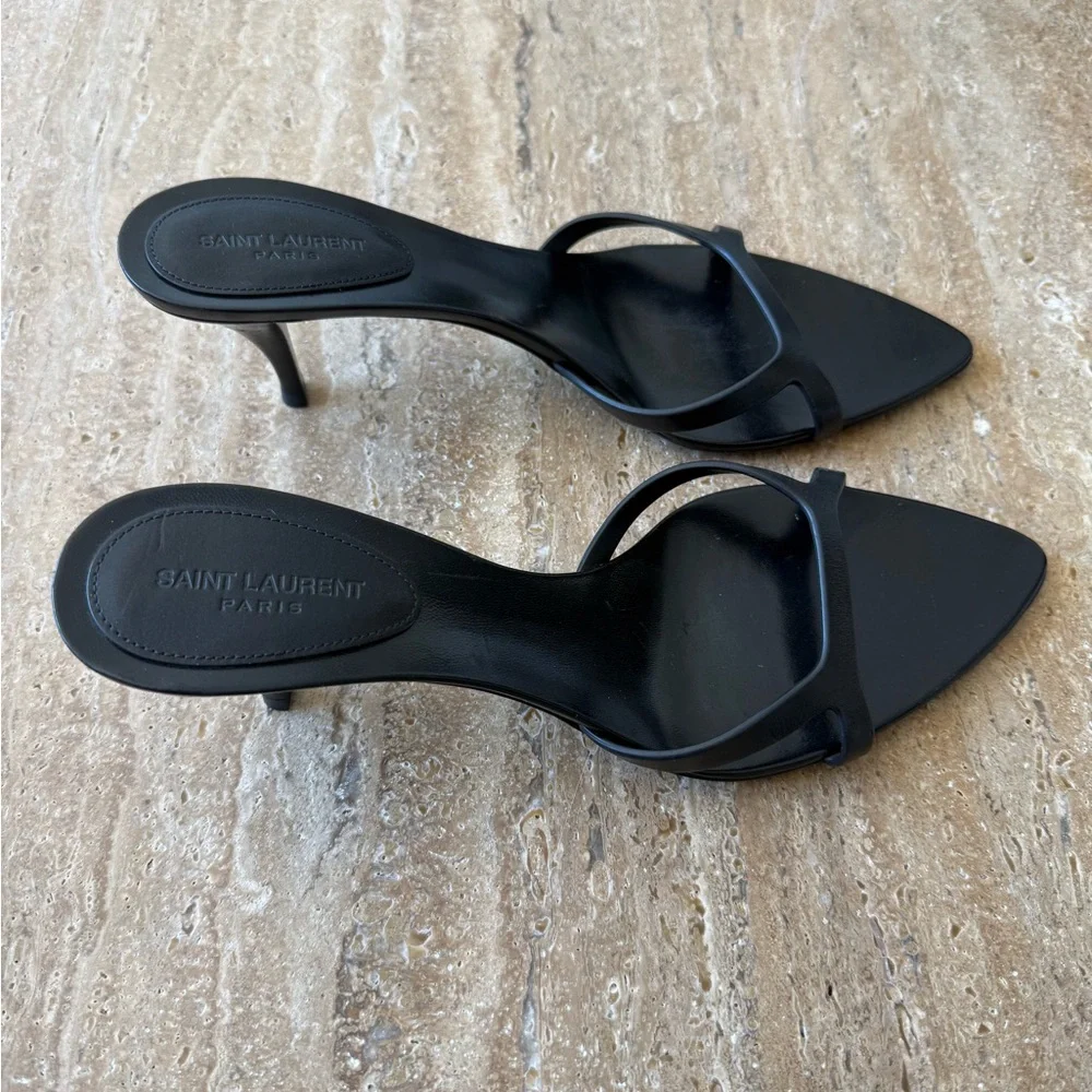 NWOB Saint Laurent Women's Carla High Heel Slide Sandals size 39 1/2 - Picture 5 of 8